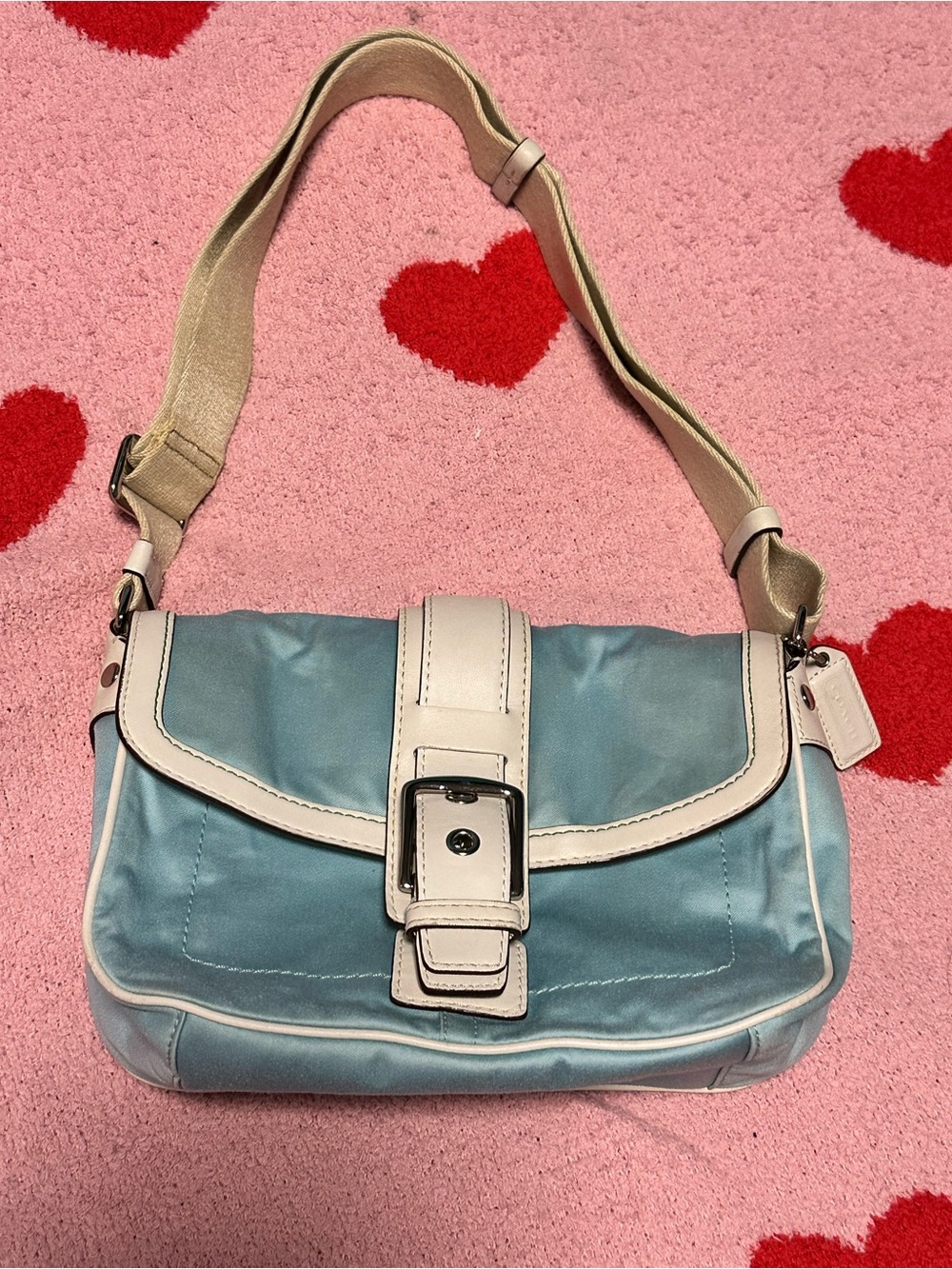 Y2K Coach Hampton Blue Soho Shoulder Bag